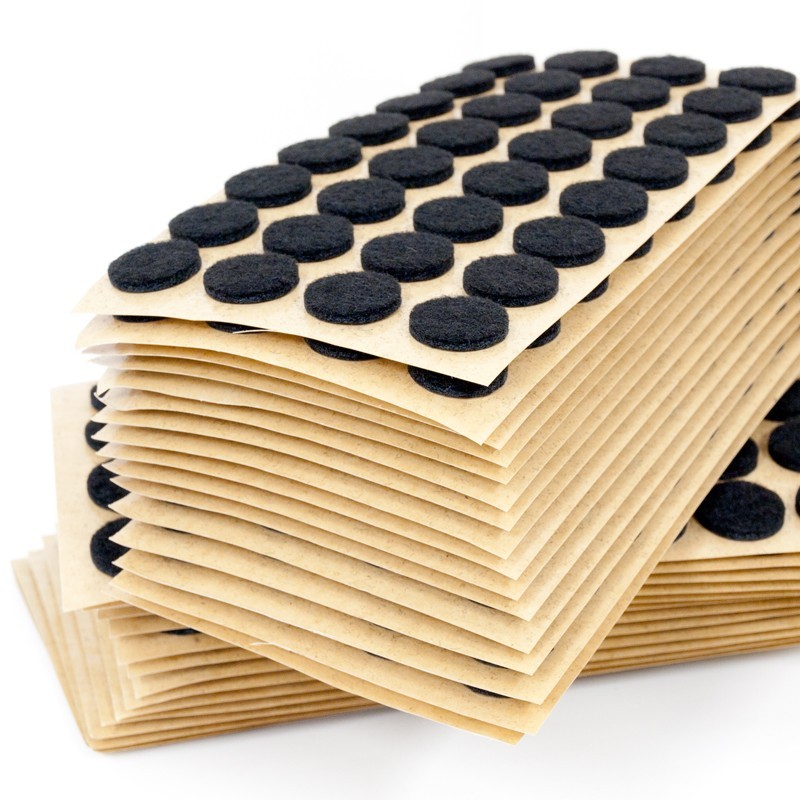 Self Adhesive Felt Pads for Furniture, 28 mm - Black - 3 mm - Round - On-top (diameter) - Indoor Floor